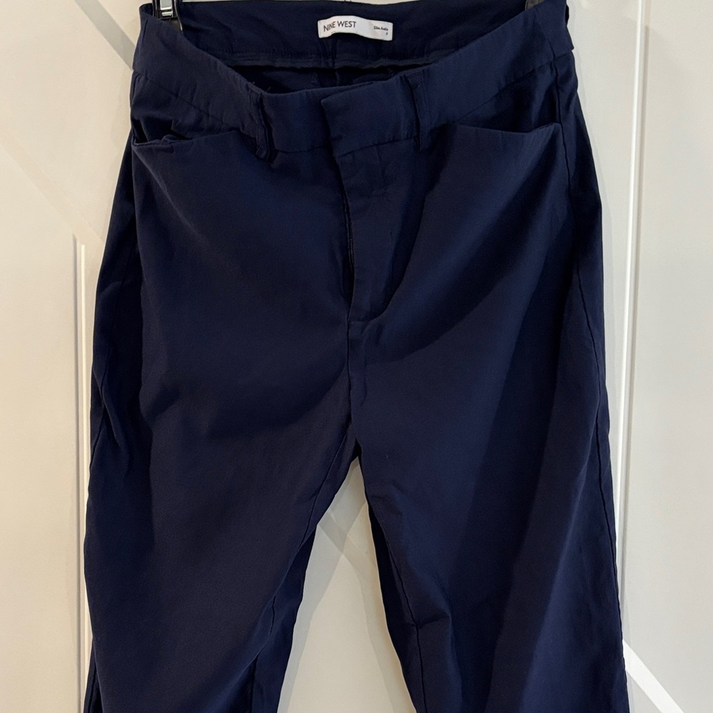 Nine West Navy Stretch Chinos